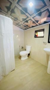 a bathroom with a toilet and a sink at The Cozy Cottage Habarana in Habarana