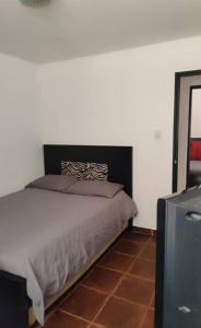 a bedroom with a bed and a television at Magnífico Apartamento en Mérida in Mérida