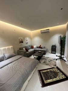 Χώρος καθιστικού στο استديو بتصميم حديث وجميل