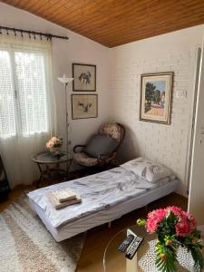 A bed or beds in a room at Danube River house