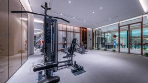 寧波市にあるウィンダム グランド プラザ ロイヤル ニンボーの建物内のジム(トレッドミル、エリプティカル付)