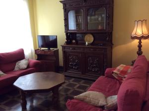 a living room with two couches and a tv at La Abuela Maye y Me in Carrión de los Condes