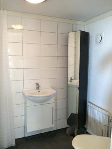 ラホルムにあるKöpinge - Laholmのバスルーム(洗面台、鏡付)