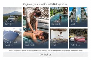 eine Fotocollage einer Frau auf einer Website in der Unterkunft Villa Dream Life by BaliSuperHost in Ubud