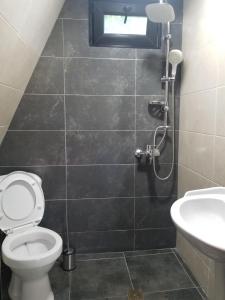 Koupelna v ubytování Kakhas Oda