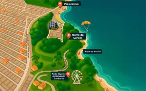a map of a park with a hot air balloon at Sua estadia próxima da Praia Brava - BSO in Cabeçudas
