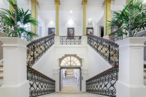 ニームにあるAppart'City Collection Nîmes Arènesの植物の立つ華麗な階段