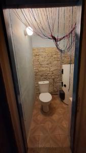 a bathroom with a toilet in a room at Venkovský dům na kraji vsi in Kostelec nad Orlicí +11 photos