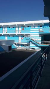 a view of a building from a balcony at Hotel Azur in Costinesti