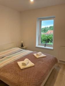 Ένα ή περισσότερα κρεβάτια σε δωμάτιο στο Apartament Zoya