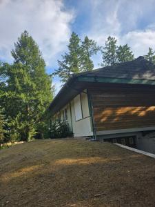 a house on top of a hill with trees at Grande Sologne in Clémont
