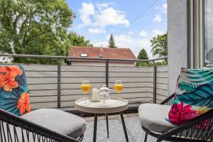 Balkón nebo terasa v ubytování Comfort Family & Business Apartment in Neunkirchen - 2 SZ - Self-Check-in - WLAN 250 Mb - Parkplatz - Balkon - Badewanne - bis zu 5 Pers