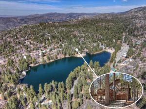 an aerial view of a lake at Tres Patos - Lakefront Stay for 8 in Green Valley Lake