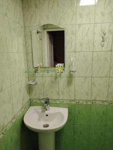 un baño con lavabo y espejo en Relax in the mountains - kazbegi, en Arsha 29 fotos más