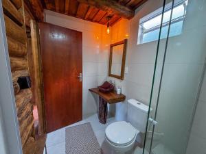 Koupelna v ubytování Cabana do Lago