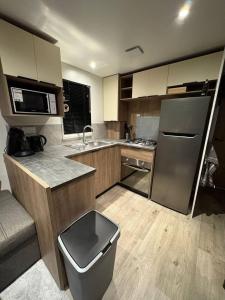 Dapur atau dapur kecil di Chalet De Bosrand Gasselte