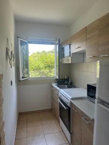 Kuchyň nebo kuchyňský kout v ubytování Olive tree house,Agios Gordios
