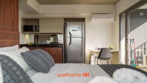 ครัวหรือมุมครัวของ Studio em Vila Mariana com coworking no prédio