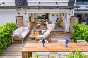 Les Griselles 3 Hauts Baie Orientale - Appart 1ch 4p vue MER的阳台或露台