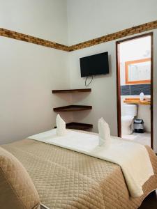 TV a/nebo společenská místnost v ubytování Hotel Boutique BuganVilla Real