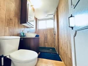 a bathroom with a toilet and a sink at Adonis Holiday Apt - Nicosia in Nicosia +30 photos
