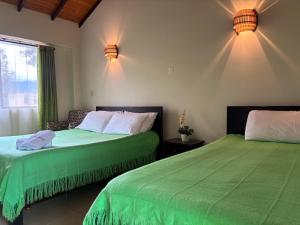 two beds sitting next to each other in a bedroom at Hotel Villa Sofia in Nobsa