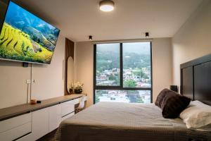 Katil atau katil-katil dalam bilik di Apartment With Pool In Colonia Escalon +33 gambar