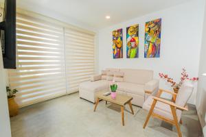 Χώρος καθιστικού στο New luxury oceanfront apartment in the Colombian Caribbean, Floor 21 Santa Marta