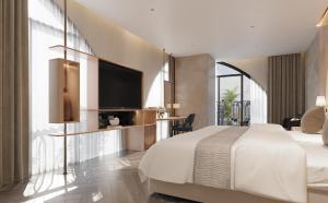 Katil atau katil-katil dalam bilik di Champton Nha Trang Hotel