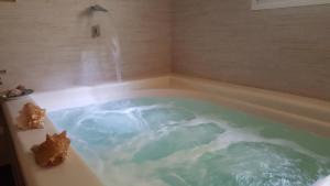 uma banheira cheia de muita água azul em Modus Vivendi - Room E Relax em Brisighella