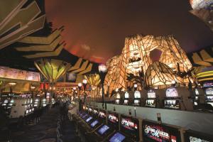 a casino with a bunch of slot machines at Mohegan Sun in Uncasville