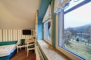 Widok na góry z tego pensjonatu