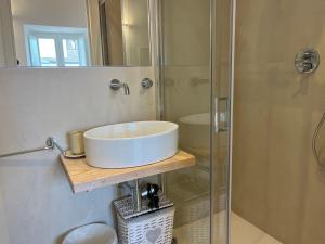 a bathroom with a sink and a shower at La Torretta dimora storica in Montesano Salentino +73 photos