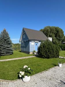 库瑞尼卡慕斯卡Domek Judyty的前面有鲜花的院子的房子