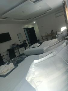 Postel nebo postele na pokoji v ubytování G-pinnacle Hotel