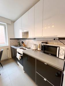 Η κουζίνα ή μικρή κουζίνα στο Kotimaailma Aparthotel - Ankkuri - Studio +2 φωτογραφίες