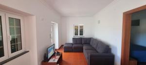 a living room with a couch and a tv at Quinta do José - AL in Praia da Vitória