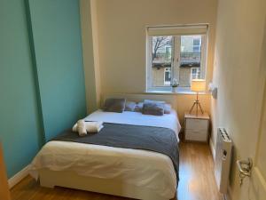 a small bedroom with a bed and a window at Super Central Location Private R3 in Dublin +26 photos