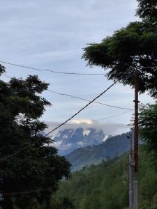 Garur Ganga Resorts & Heritage في Pīpalkoti: اطلاله على جبل في المسافه