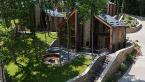 an overhead view of a house with a garden at Holiday Villas in Orllan