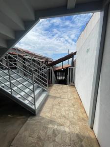 a view from the inside of a building at Encanto da Praia hotel pousada in Natal