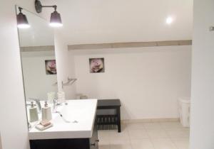 a bathroom with a sink and a mirror at Fleur de Thym in Gréoux-les-Bains +11 photos