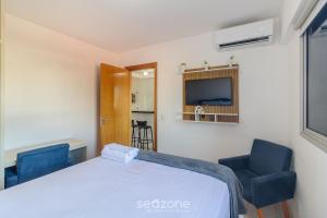 TV a/nebo společenská místnost v ubytování Apto 1Q c/ Ar e Self Check-in, Goiânia - ATE0302