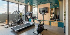 Γυμναστήριο ή/και όργανα γυμναστικής στο Acogedor departamento en Ñuñoa