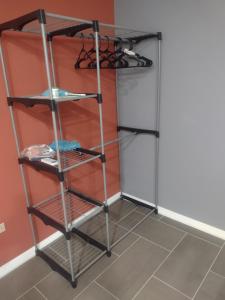 a closet with a ladder and shelves in a room at Céntrico y accesible in Ciudad Juárez