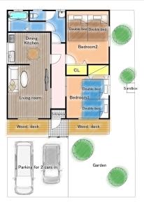 a floor plan of a house at Casa Familia Aoshima in Miyazaki +32 photos
