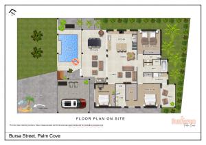 Planimetria di Sunhaven Palm Cove 3 Bedroom House with Pool, AC & Free Parking