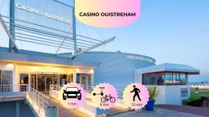 a rendering of a house with the words asino landscape and a car at Cosy Duplex ! Situation centrale - proche plage et commerces - linge de lit et serviettes de toilette compris in Ouistreham
