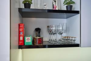 Ποτά στο Kahe magamistoaga ja suure elutoaga 3-toaline korter vaatega Tallinna ärikeskusele
