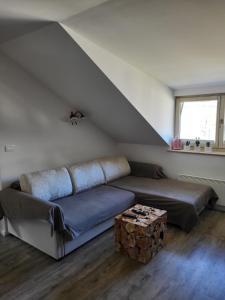 un salon avec un canapé et une table dans l'établissement Apartment Soul with Free Parking, à Kranjska Gora 20 autres photos